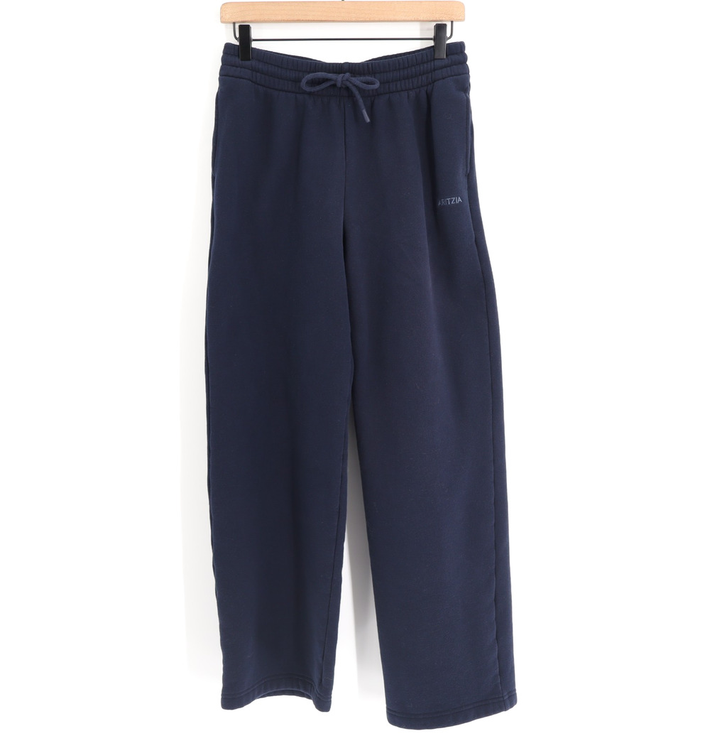 Aritzia Cozy Sweatfleece Mega Straight Sweatpants Sz S Tall Boyfriend Fit Navy